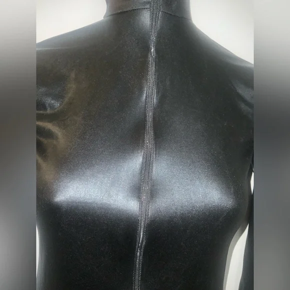 Kinky Black Full-Body Zip-Up Catsuit Sz XS-S - Picture 8 of 16
